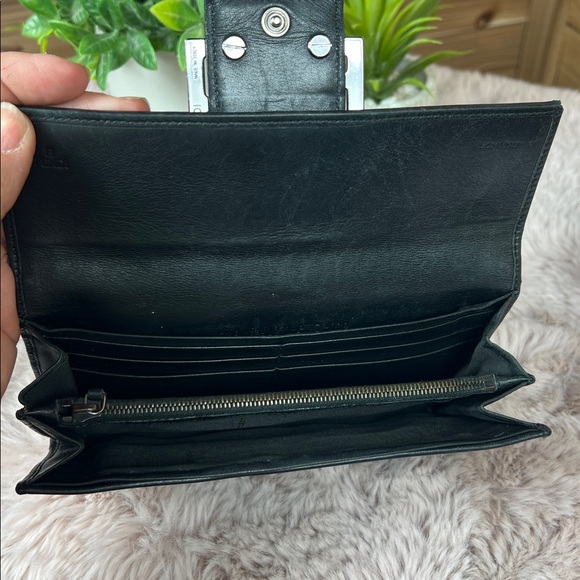 Vintage Fendi Zucchino Canvas Long Wallet Black 8M0021 COA Included - Authentic - Picture 8 of 12